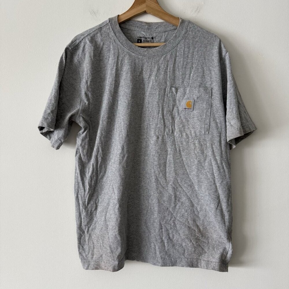 Carhartt T-Shirt Men's Sz M Short Sleeve Original Fit Pocket‎ Logo Gray Gorpcore
